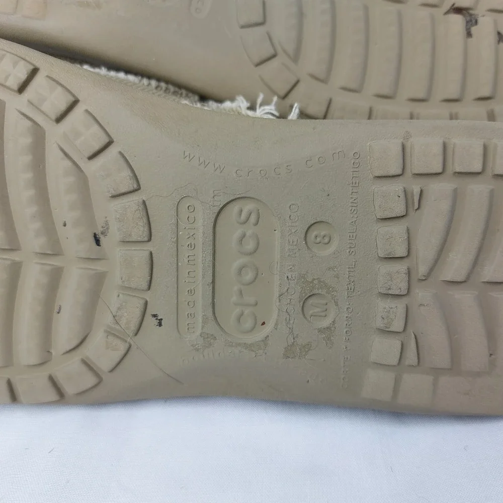 Crocs Mens Santa Cruz Loafers Size 8M‎ Slip-On Shoes Khaki/Khaki Distressed